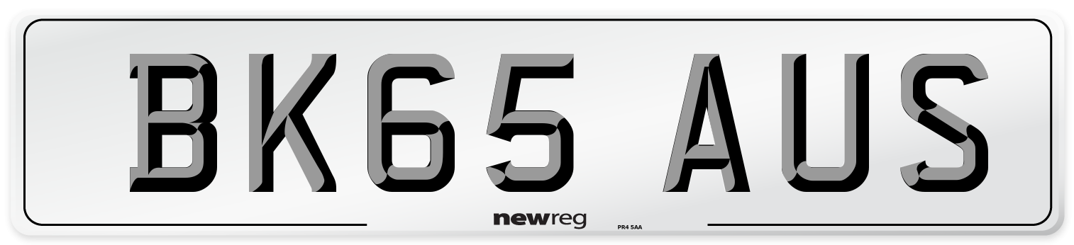 BK65 AUS Number Plate from New Reg